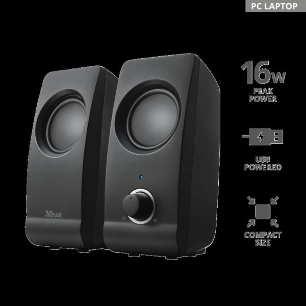 Boxe Stereo Trust Remo 2.0 Speaker Set, 8W, negru - imagine 3