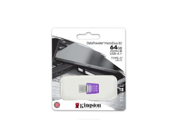 Memorie USB Flash Drive Kingston 64GB DT MicroDuo, USB 3.0, - imagine 4