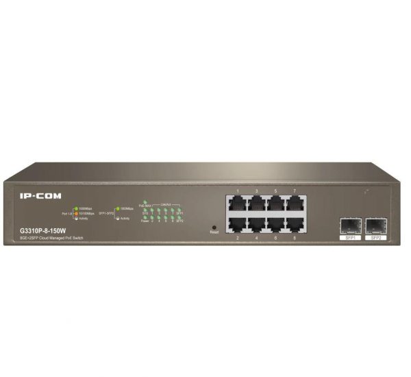 IP-COM 8-Port Gigabit Ethernet managed switch, G3310P-8-150W; Network standard: IEEE